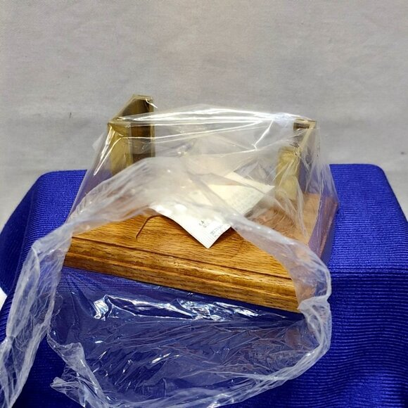 Olee Oak & Brass Business Card Holder Presentation Stand Display With Brass Name - Picture 8 of 11